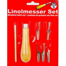 Linolmesser Woodcut Knife Set / 5 Pcs